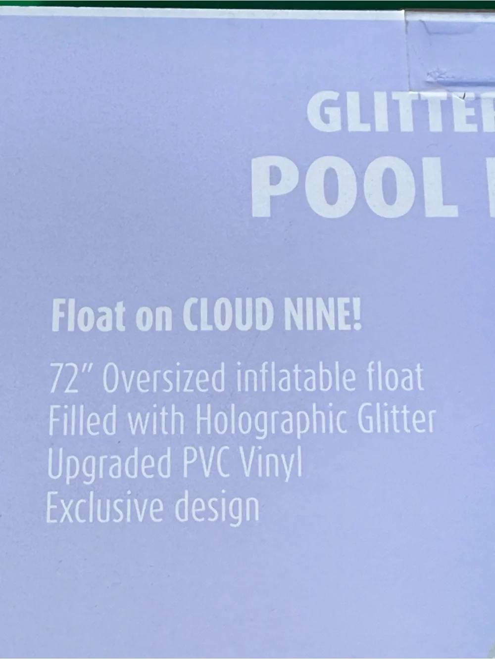Inflatable Pool Island - White Glitter Cloud 72 inch water toy